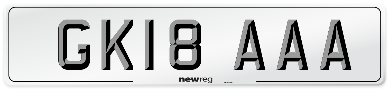 GK18 AAA Number Plate from New Reg